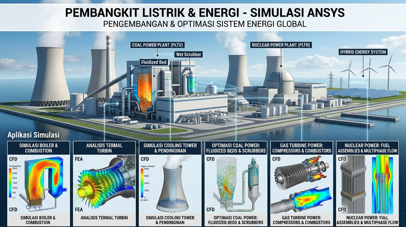 Simulasi ANSYS untuk Pembangkit Listrik & Energi