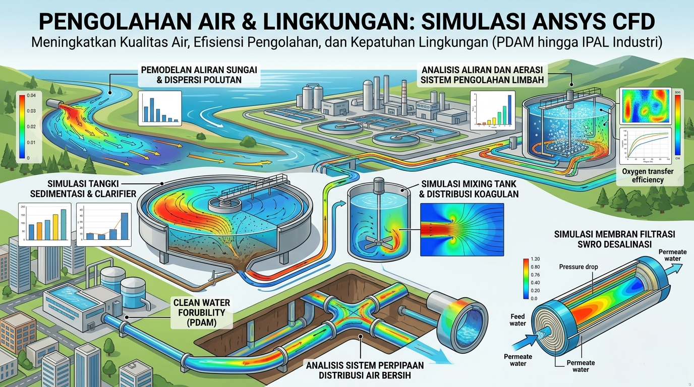 Simulasi ANSYS untuk Pengolahan Air & Lingkungan